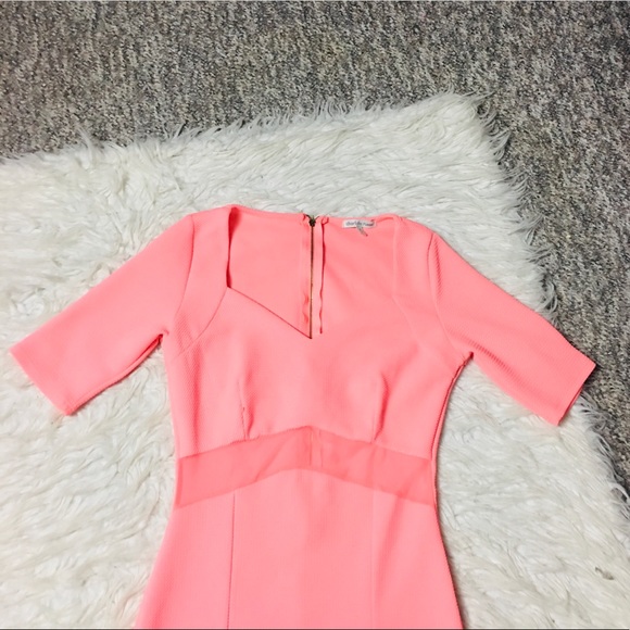 Charlotte Russe Mesh Bright Orange Dress Size Medium - Picture 8 of 9